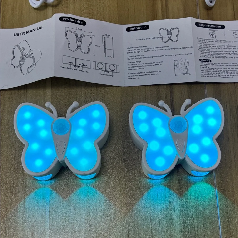 RGB LED Butterfly Night Lights with Motion Sensor